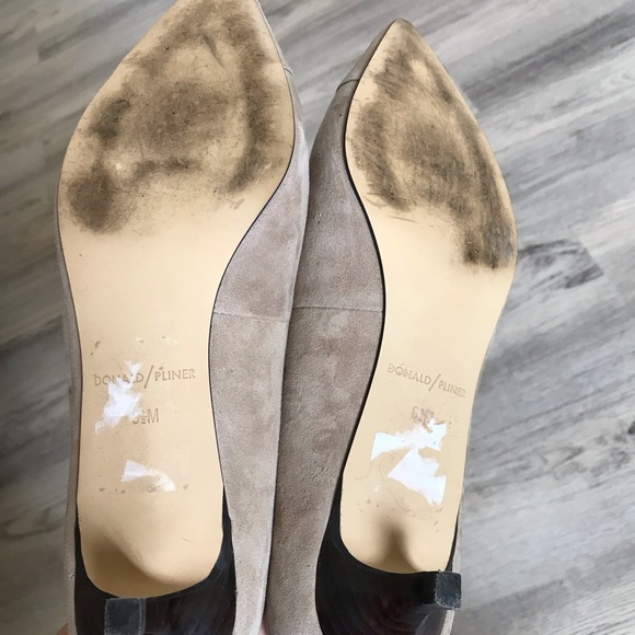 David Pliner Beige Leather/Suede Low Pump Heel Size 9 1/2 Gorgeous - Picture 6 of 8